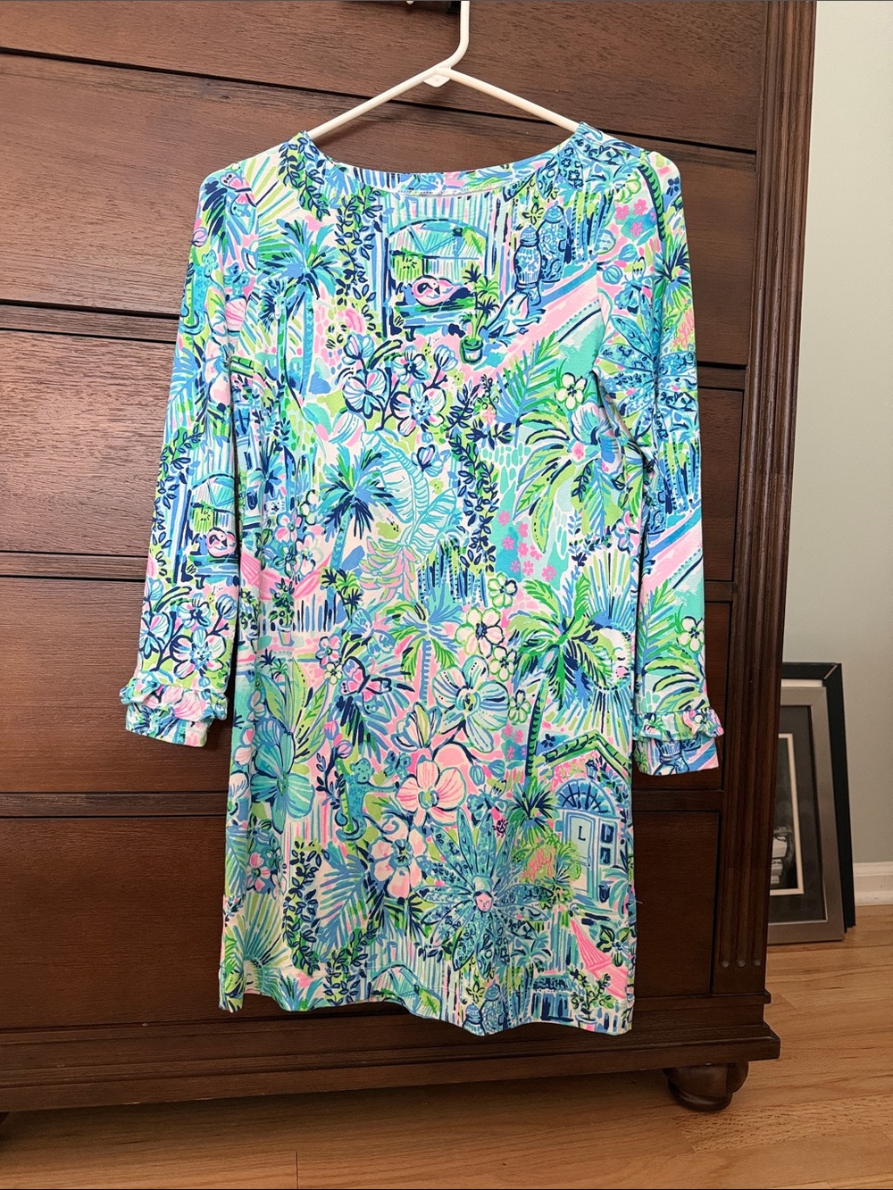 Lilly Pulitzer Tropical Floral Shift Dress in Pink, Blue & Green